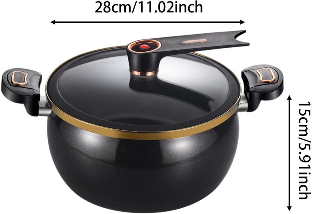 Panela de Pressão Micro 8l para Cozinha, Preto - Image 2