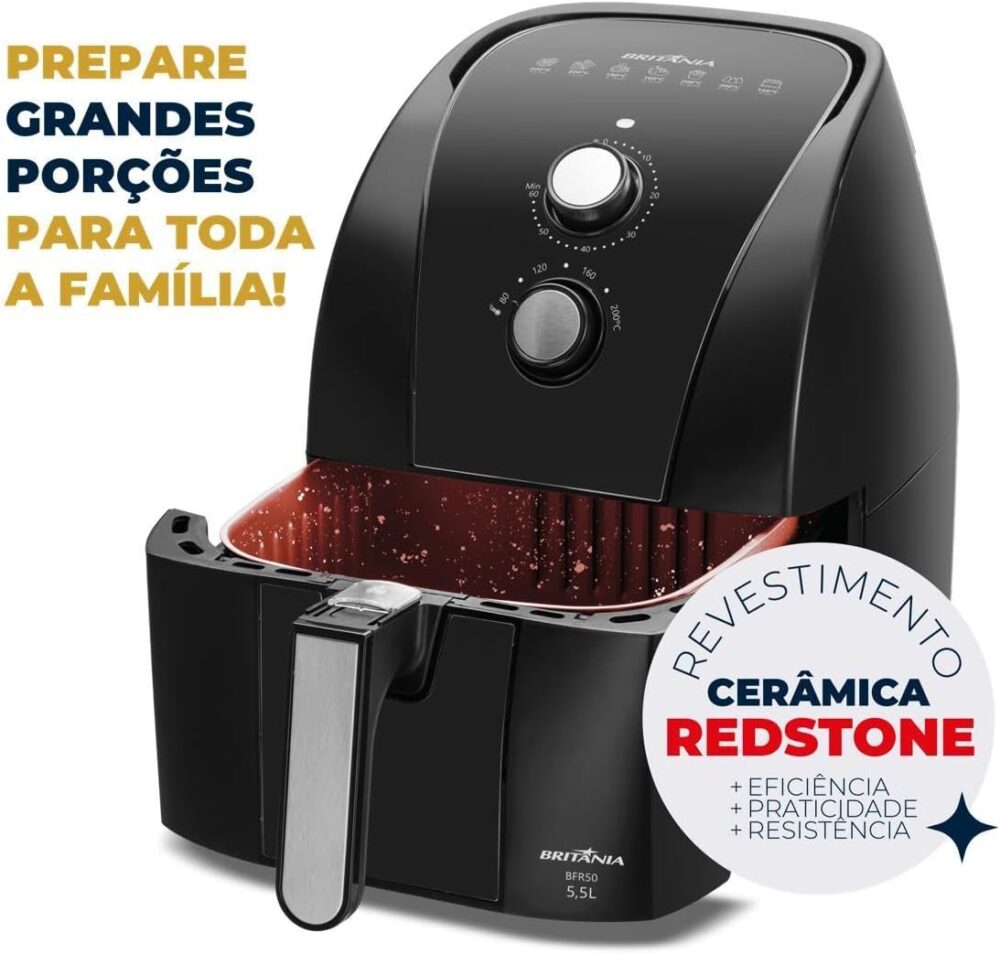 Fritadeira Air Fryer Britânia 5,5L 1500W BFR50 Redstone 220V | É bom mesmo? Descubra antes de comprar - Image 8