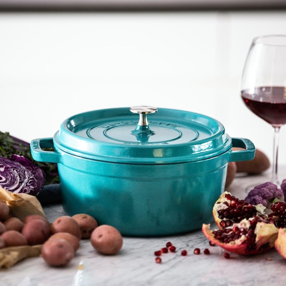 STAUB Cocote redondo de ferro fundido, 3,8 L, turquesa - Image 4