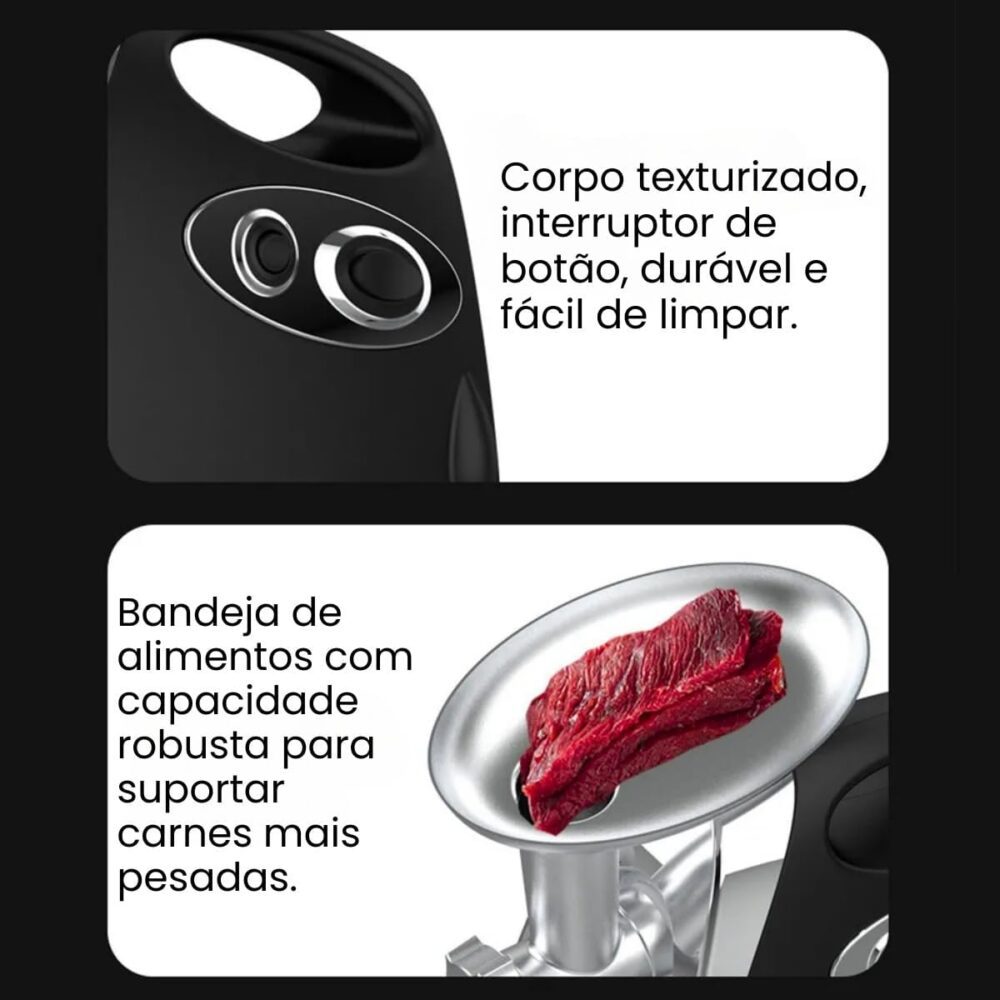 Máquina Moer, Moedor De Carne Elétrico 1500W Faz Linguiça Ca... - Image 3