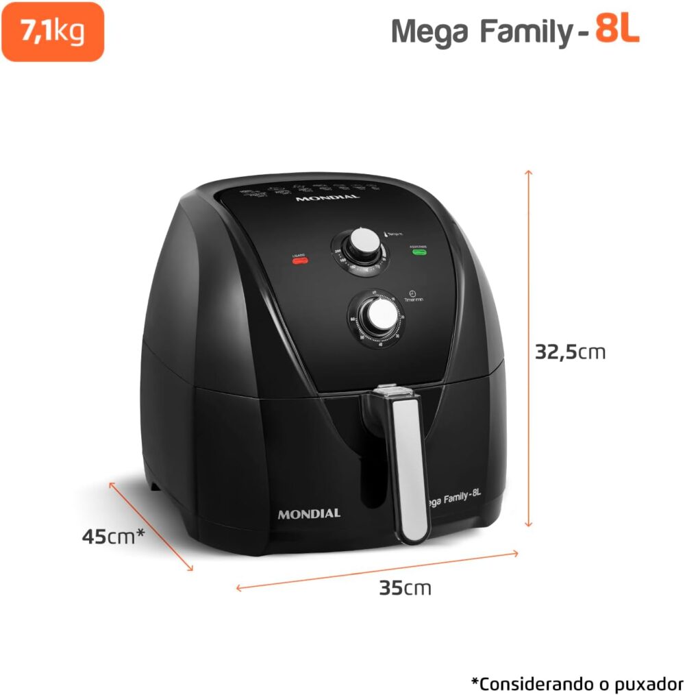 Fritadeira Sem Óleo Air Fryer 8L, Mondial, Preto, 1900W, 220... | É bom mesmo? Descubra antes de comprar - Image 9