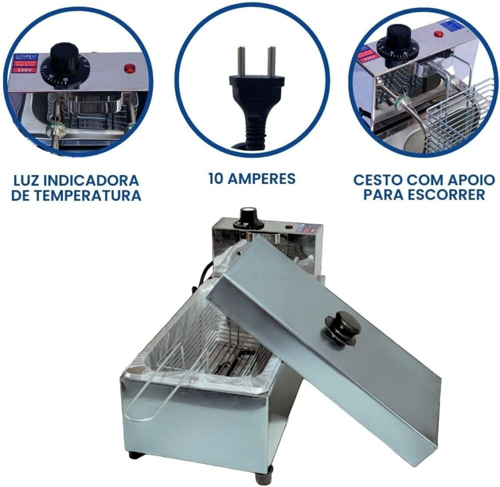Fritadeira Elétrica Industrial Cuba 3L com Tampa 110v | É bom mesmo? Descubra antes de comprar - Image 3