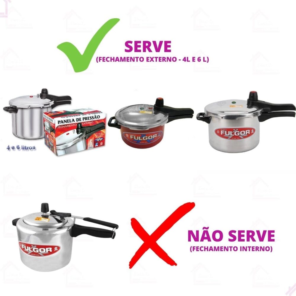 Kit Borracha Panela De Pressão Fulgor Peso E Válvulas 4L / 6... - Image 6