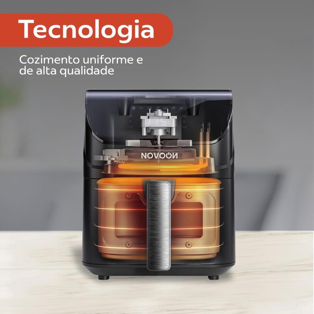 Fritadeira Elétrica Digital Novoon 4,5L 1400W 3 em 1 - Frita... | É bom mesmo? Descubra antes de comprar - Image 4
