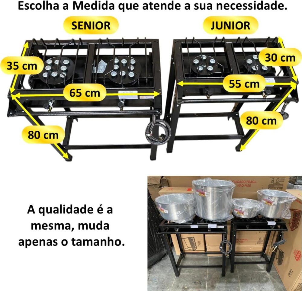Fogão Industrial de Alta Pressão, 2 Bocas, Modelos Junior e ... - Image 4