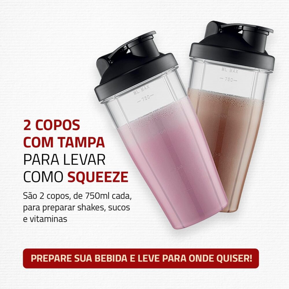 Personal Blender, Mondial, Preto/Prata, 300W, 110V - DG-01 - Image 3