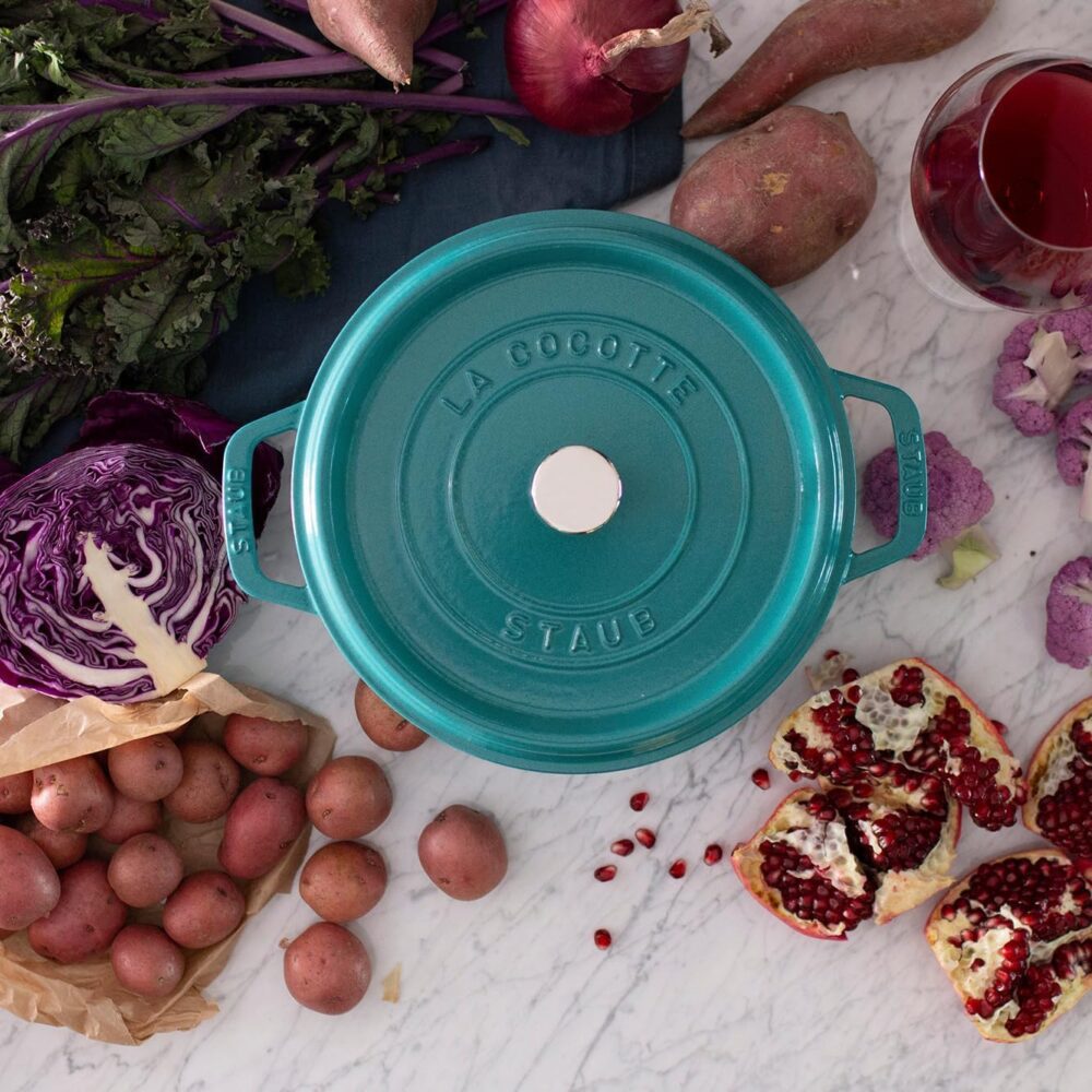STAUB Cocote redondo de ferro fundido, 3,8 L, turquesa - Image 5