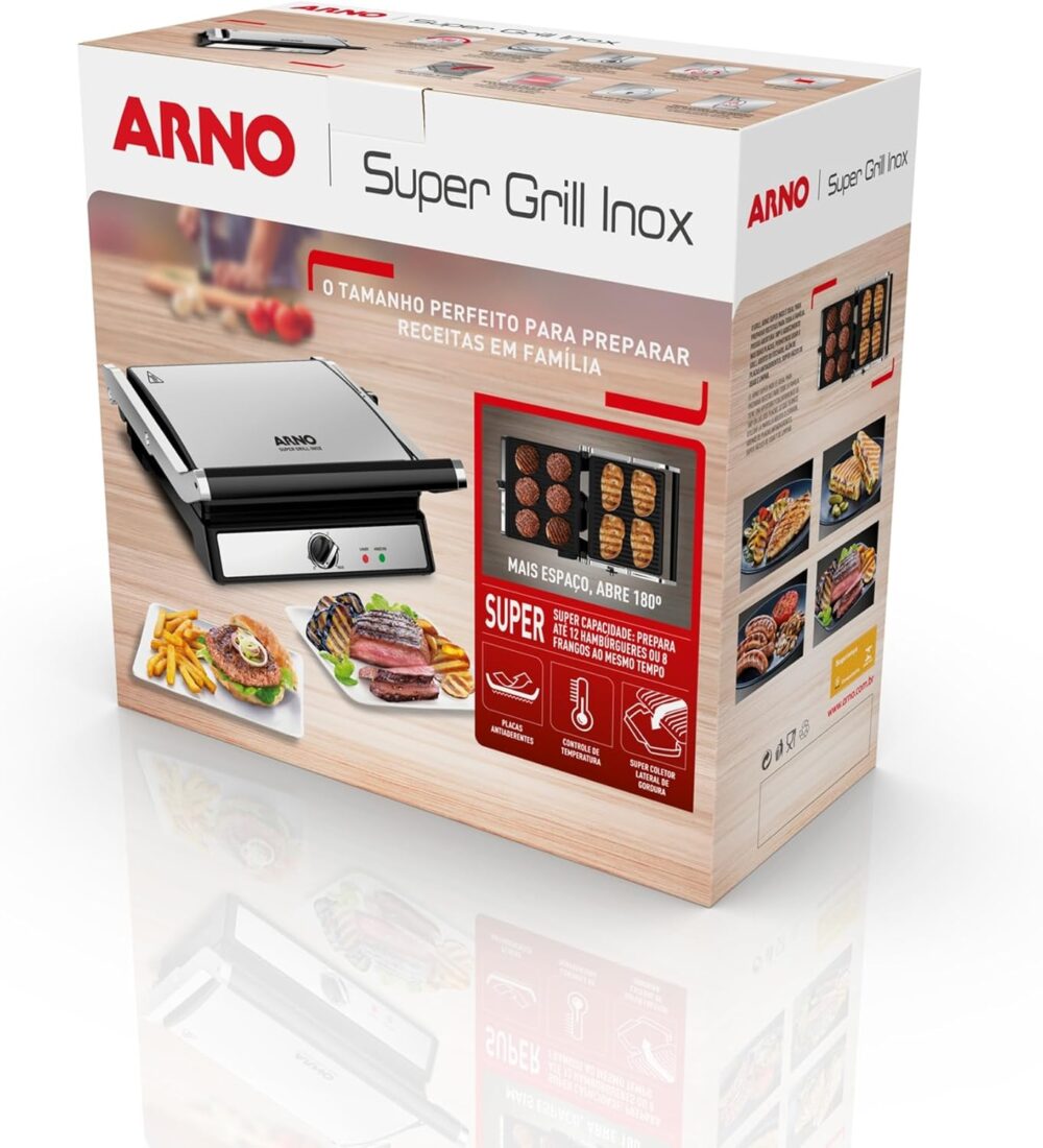 Grill Super Inox Arno XL GGRA - Grande Capacidade com Abertu... - Image 6
