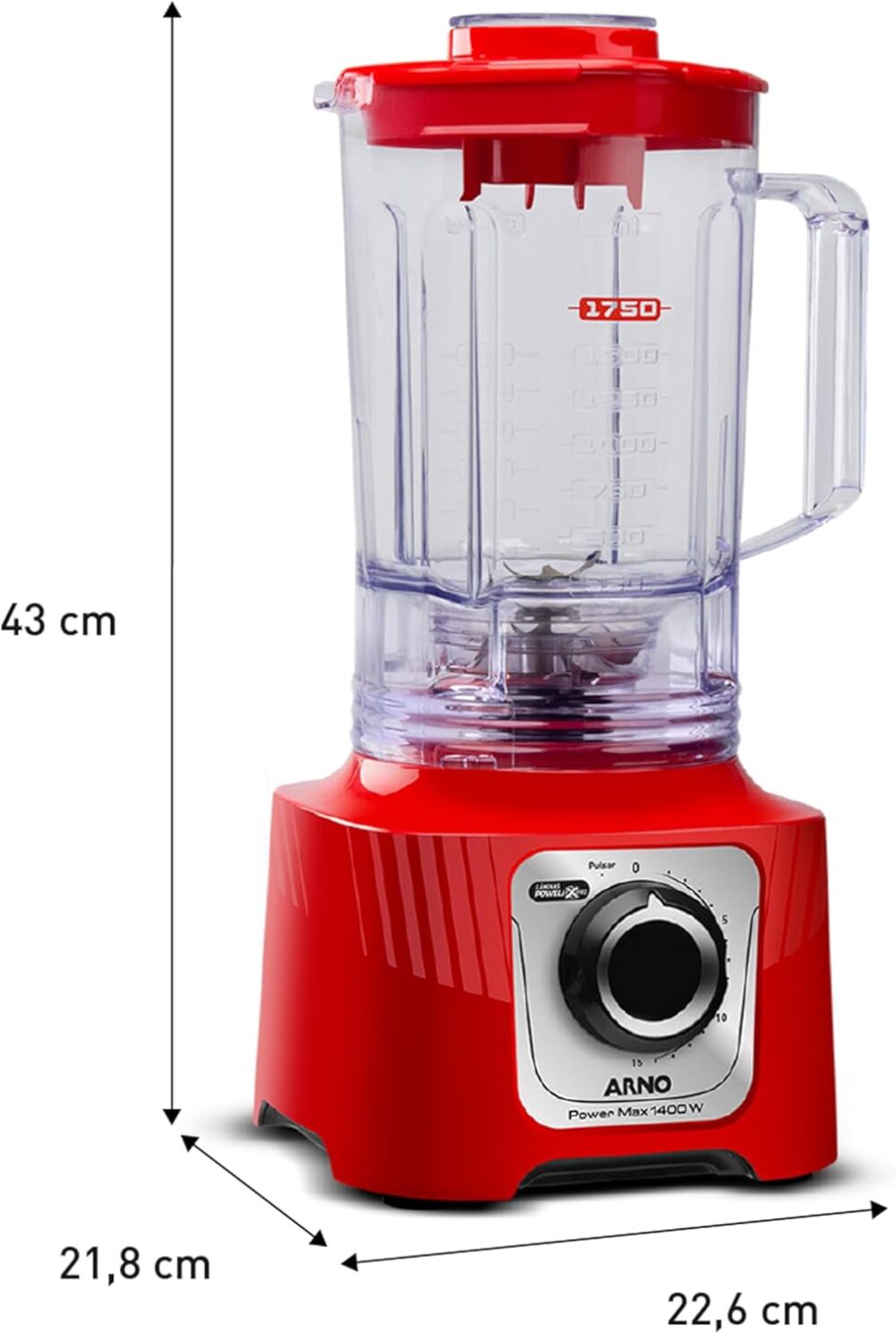 Liquidificador Arno Powermax 1400W LN63, Vermelho, com 6 Lâm... - Image 7