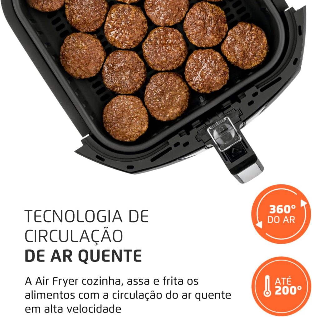 Fritadeira Sem Óleo Air Fryer 6L, Mondial, Preto/Inox, 1900W... | É bom mesmo? Descubra antes de comprar - Image 5
