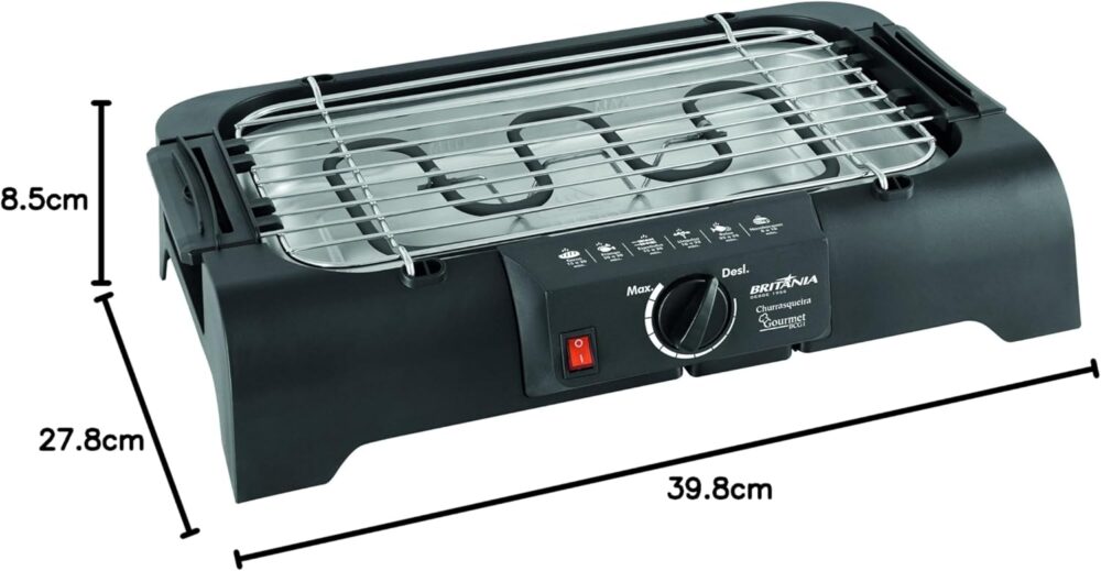 Churrasqueira, Gourmet Bcg1 N, 1200w, Preto, 110v, Britânia - Image 8