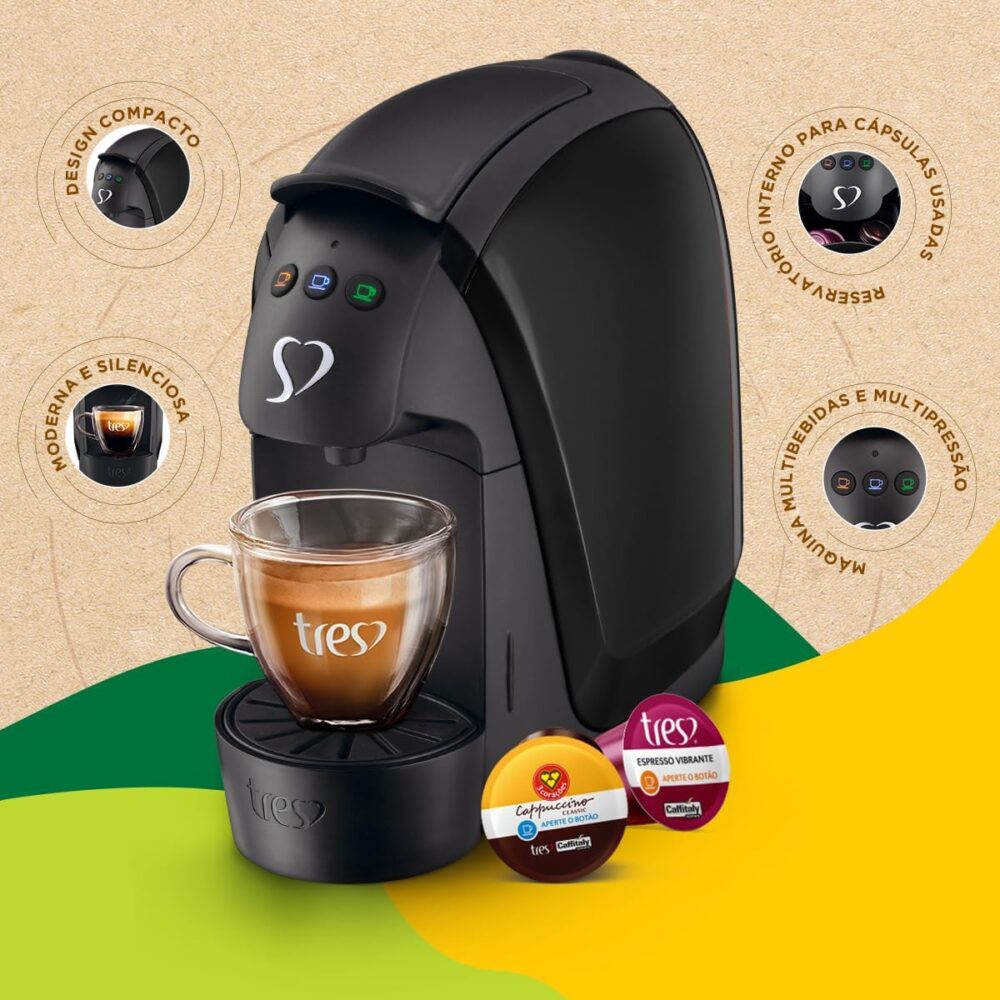 Cafeteira Espresso Luna Preta, 127V - TRES 3 Corações - Image 6