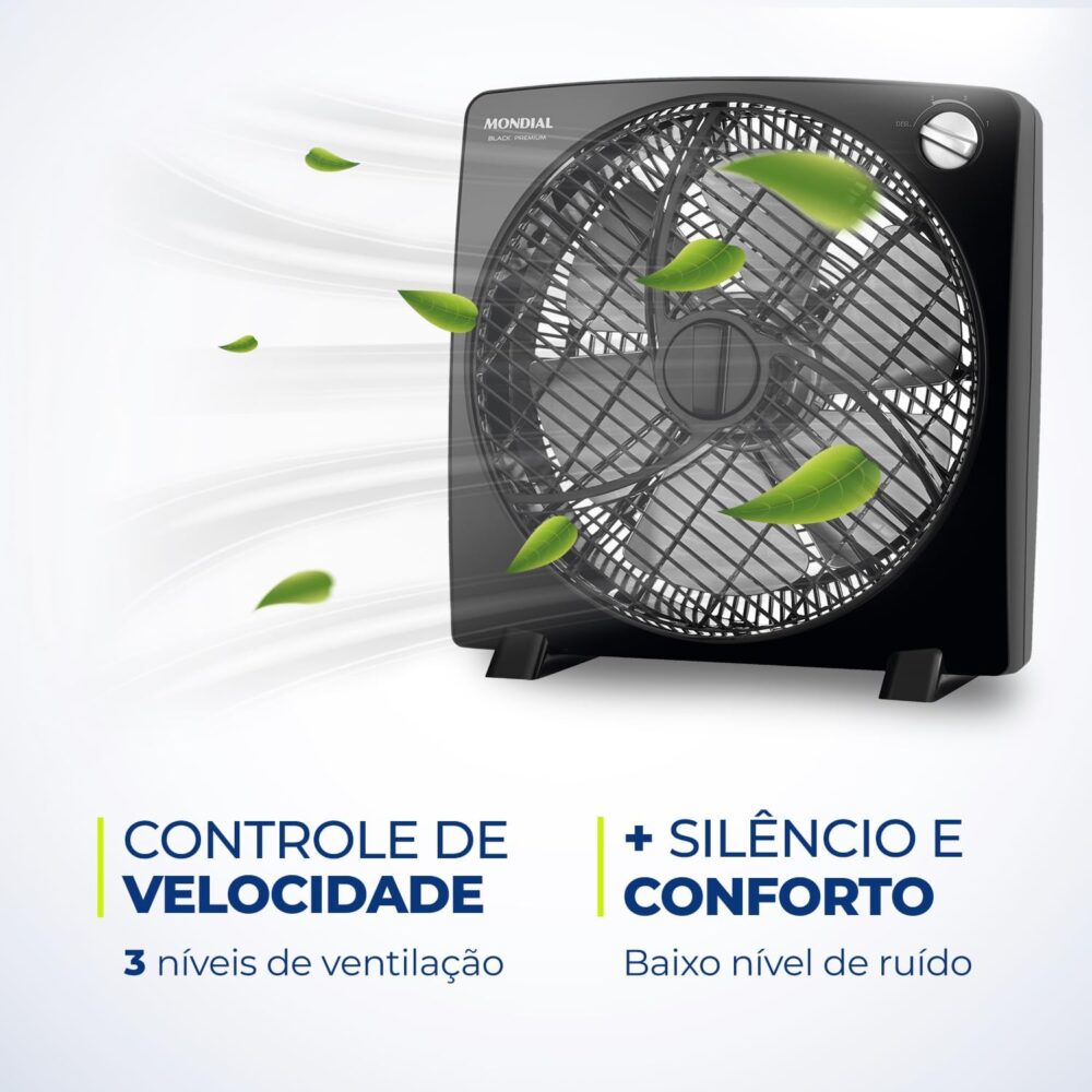 Circulador de Ar 30cm Premium, Mondial, Preto/Prata, 60W, 22... - Image 4