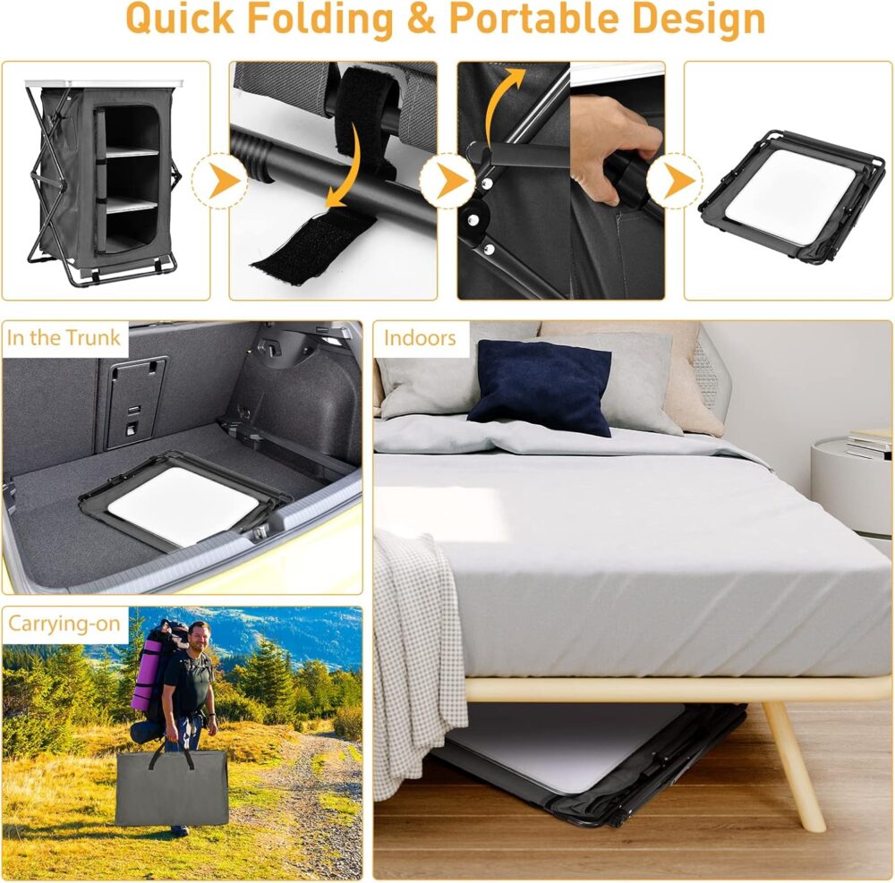 Goplus Armário de armazenamento dobrável para acampamento, e... - Image 4