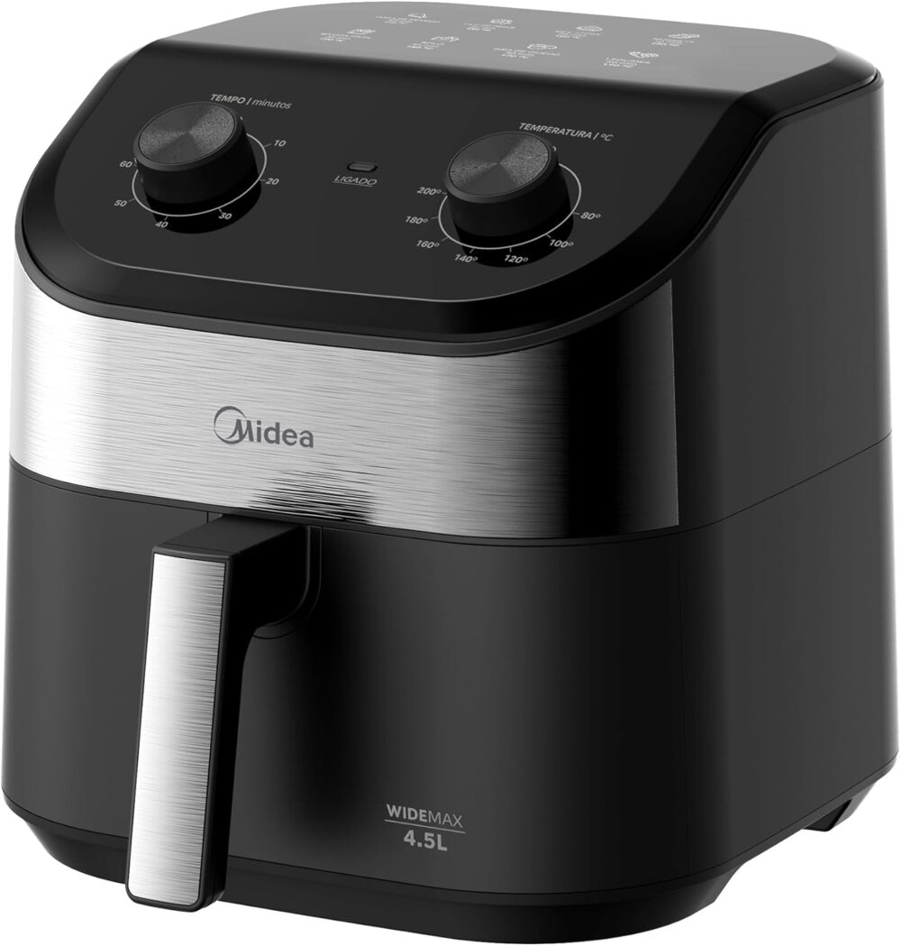 Fritadeira Midea Air Fryer 4,5L, design de dois botões, ampl... | É bom mesmo? Descubra antes de comprar