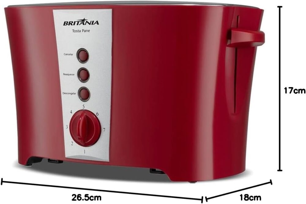 Torradeira Britânia Tosta Pane 3 em 1 Inox 7 Níveis 850W 220... - Image 7
