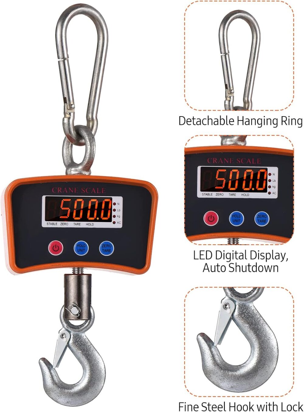 Tomshin Balança suspensa digital LED de 500kg / 1102lbs Bala... - Image 4