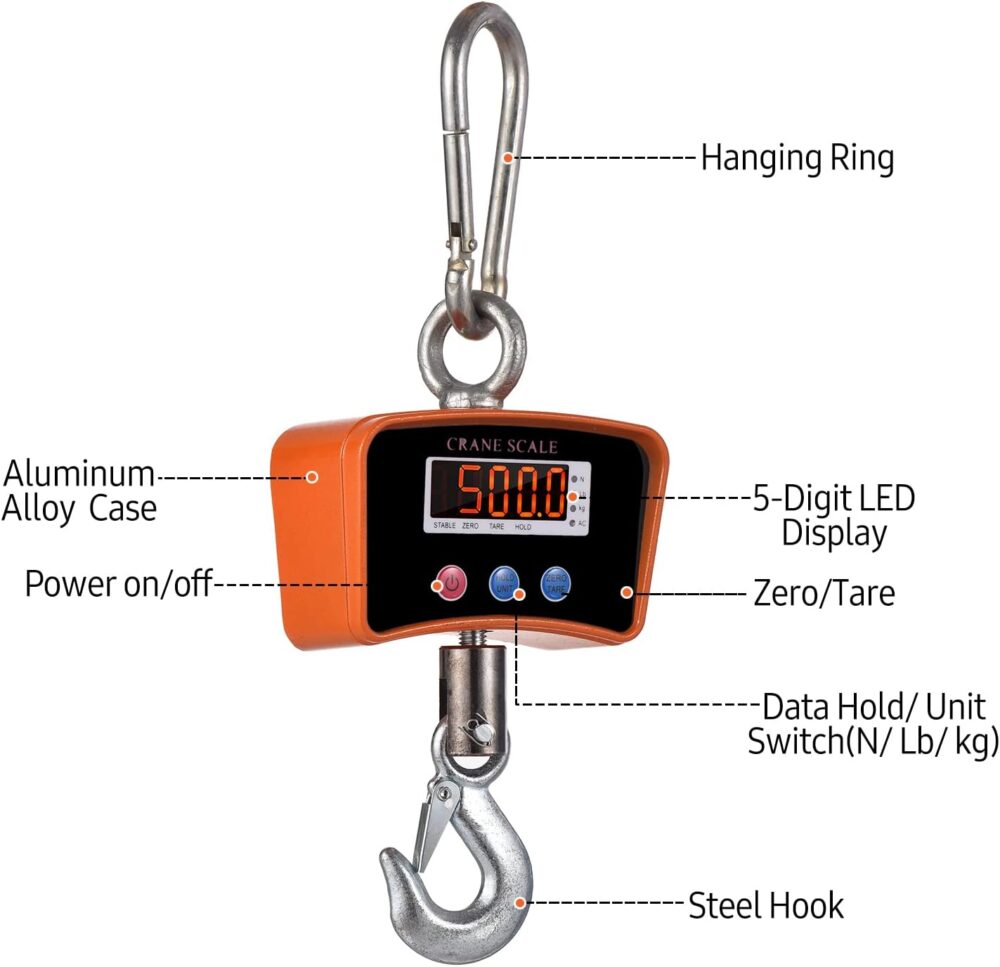 Tomshin Balança suspensa digital LED de 500kg / 1102lbs Bala... - Image 7