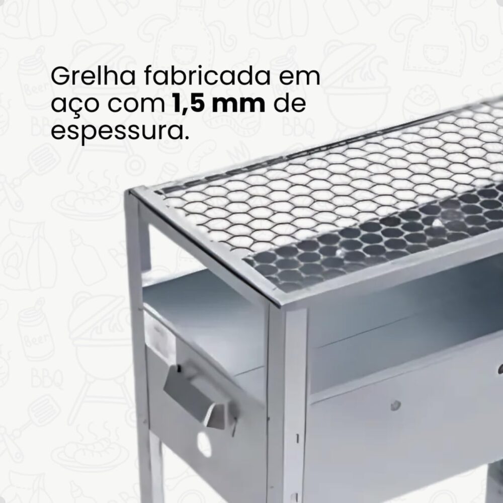 Churrasqueira Galvanizada com Grelha e Pés Articulados Nº 2 ... - Image 4