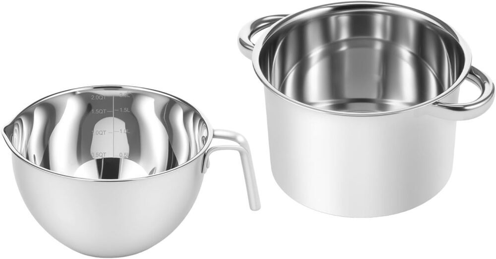 YWJLQH Conjunto de panelas para banho-maria, panela de derre... - Image 7