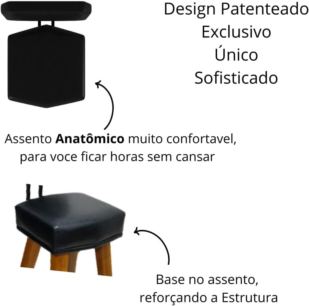 Kit com 2 Banquetas para Balcão Bancada de Cozinha Industria... - Image 3