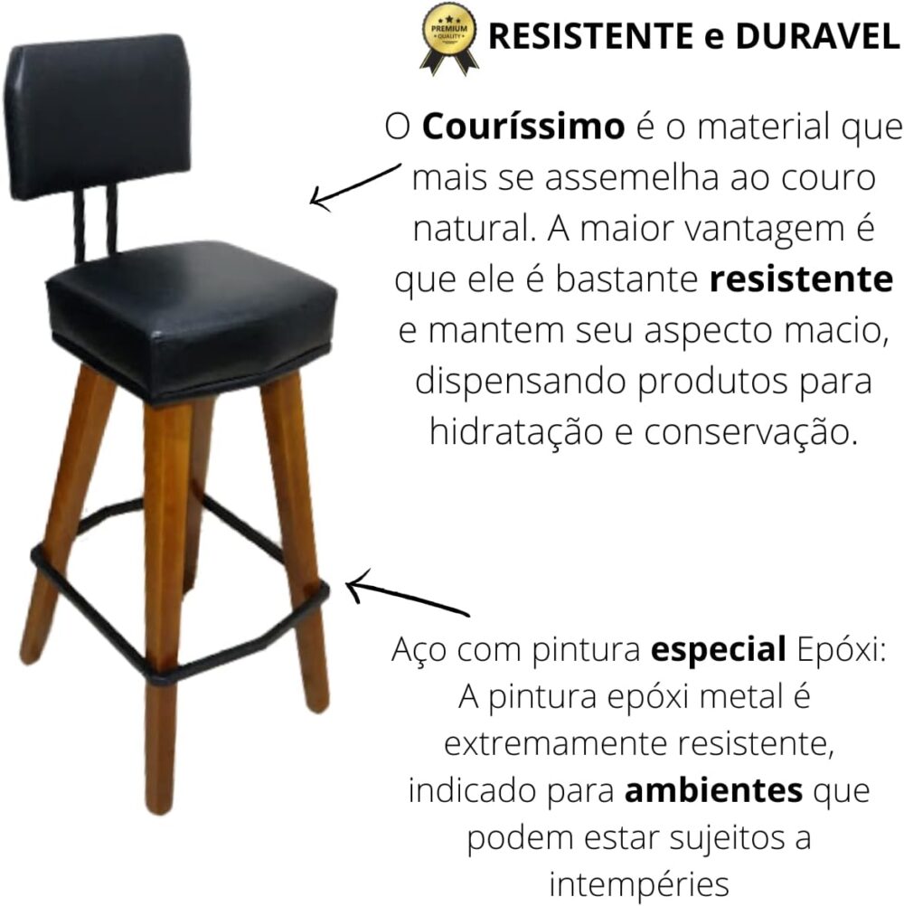 Kit com 2 Banquetas para Balcão Bancada de Cozinha Industria... - Image 5