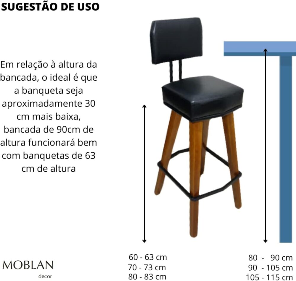 Kit com 2 Banquetas para Balcão Bancada de Cozinha Industria... - Image 6