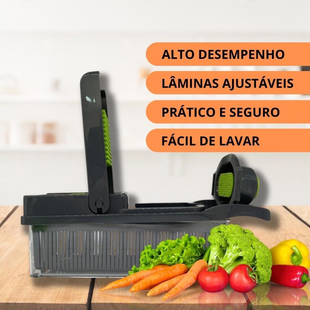 Cortador de Legumes Picador de Frutas Lamina Aço Inox Ralado... - Image 5