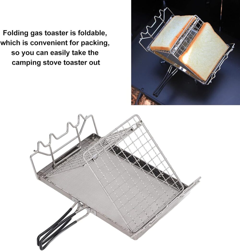 Toasma de fogão de acampamento portátil, torradeira de pão d... - Image 2