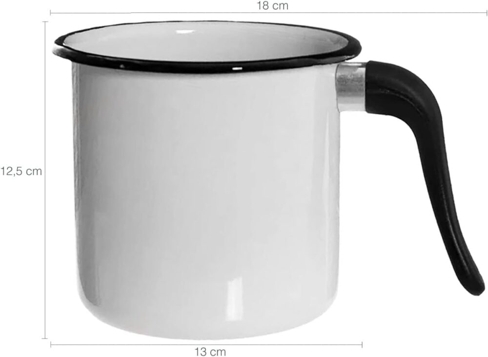 Conjunto Panela Esmaltada Ágata 1L e Leiteira 1,5L com cabos... - Image 5