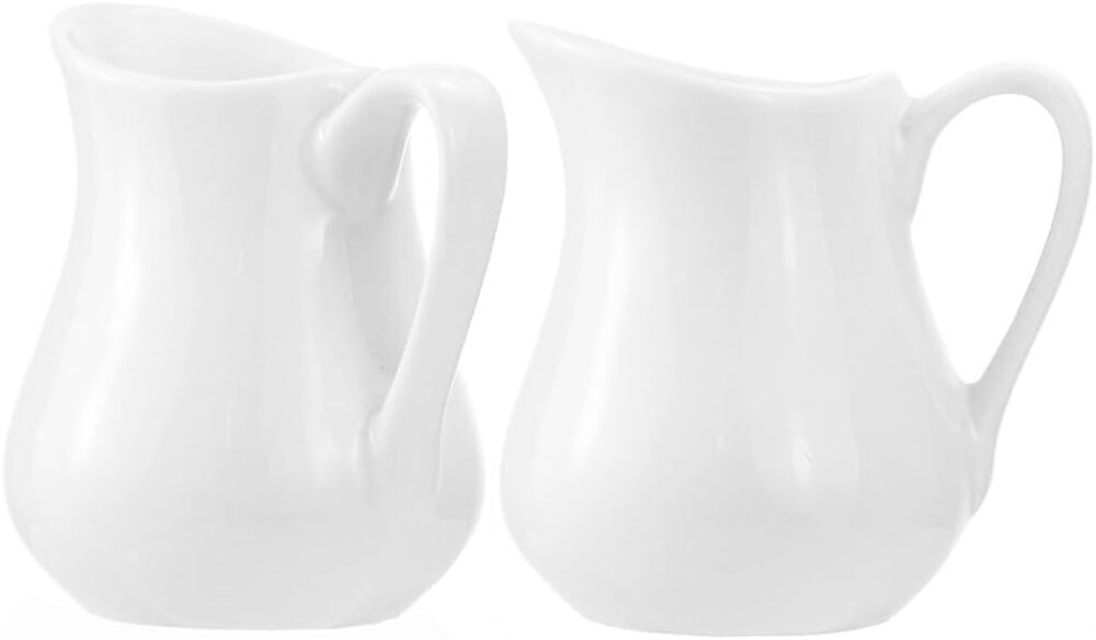 Sizikato 2 peças, creme de cerâmica branco puro com alça, mi...