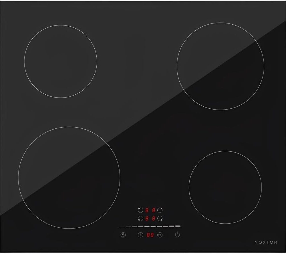 Cooktop Indução 4 Bocas 60cm Preto, Vidro Cerâmico Chinês, C...