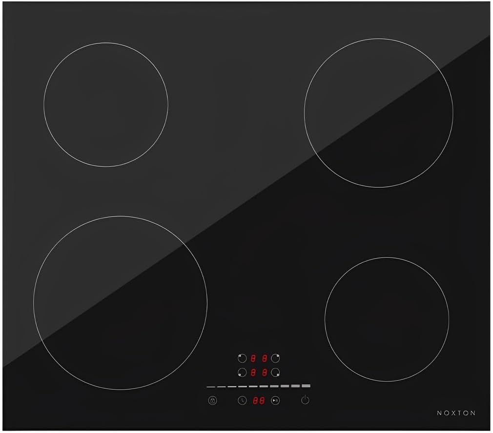 Cooktop Indução 4 Bocas 60cm Preto, Vidro Cerâmico Chinês, C...