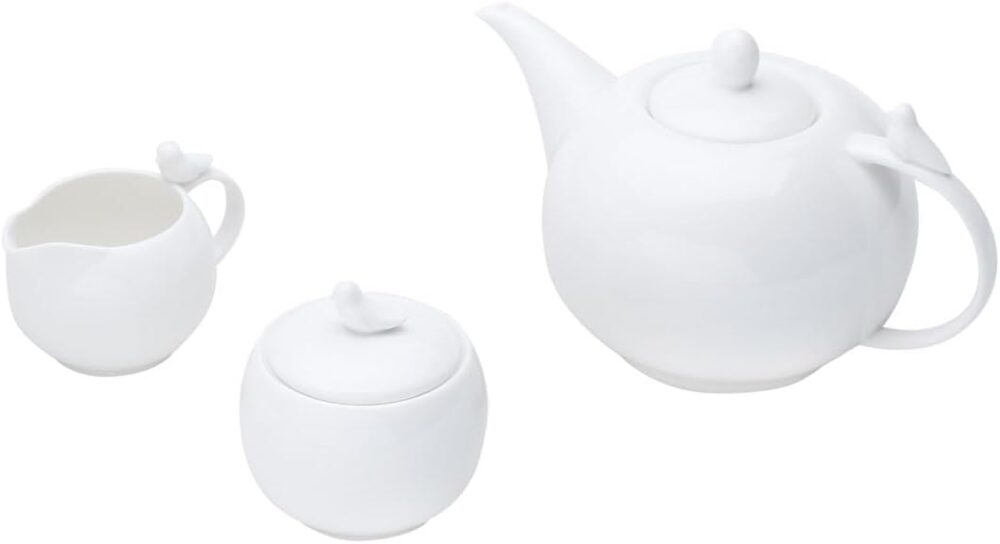 Wolff Cj 3Pc para Chá de Porcelana Birds Rojemac Branco