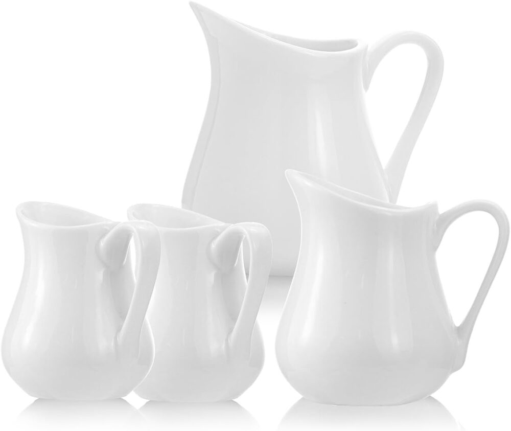 Sizikato 2 peças, creme de cerâmica branco puro com alça, mi... - Image 2