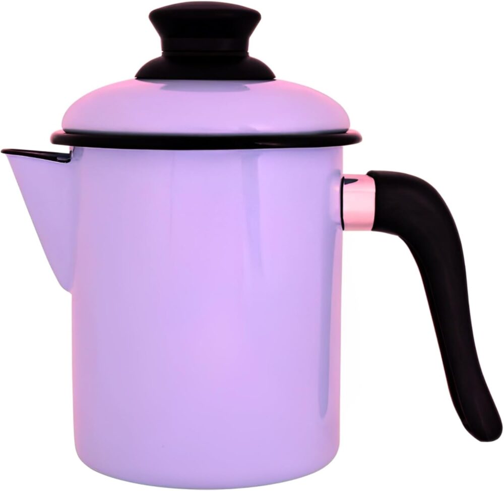 Leiteira 10 Esmaltada Rosa Claro 900 ml Ewel
