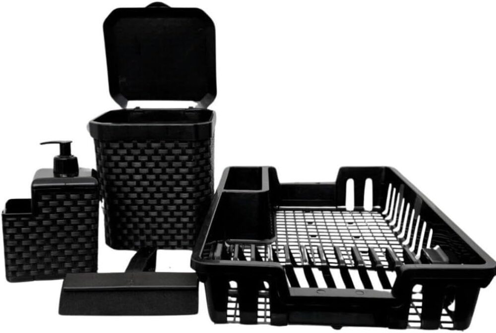 Kit Cozinha Completa Escorredor De Louça + Lixeira de Pia 5 ...