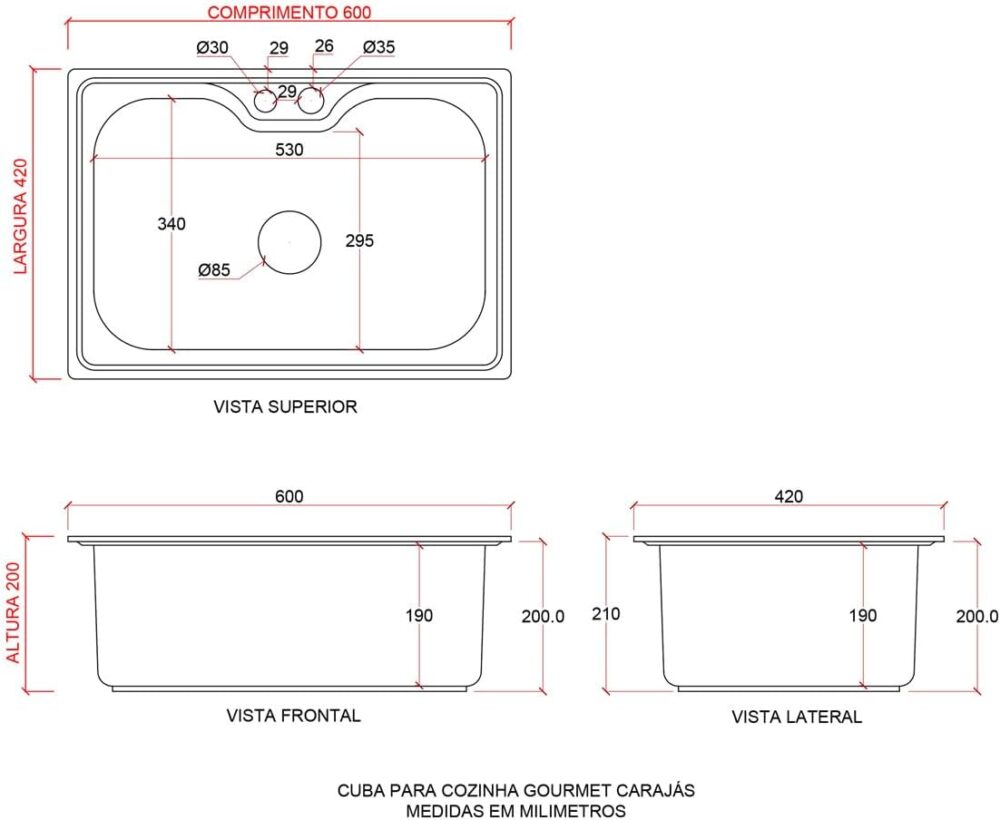 Cuba para Cozinha Pia Inox com Acessórios Carajás e Torneira... - Image 9