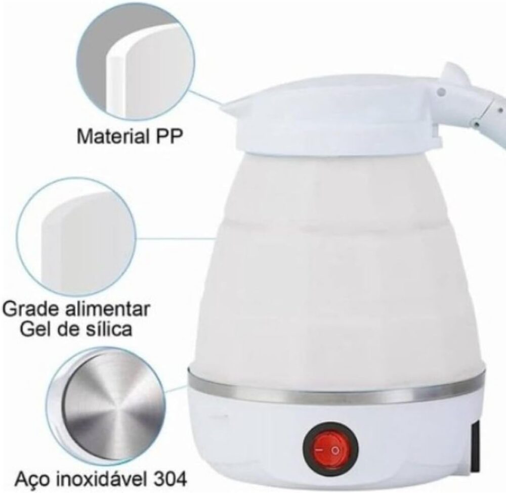 Chaleira Jarra Elétrica De Silicone Dobrável Retrátil Portát... - Image 5