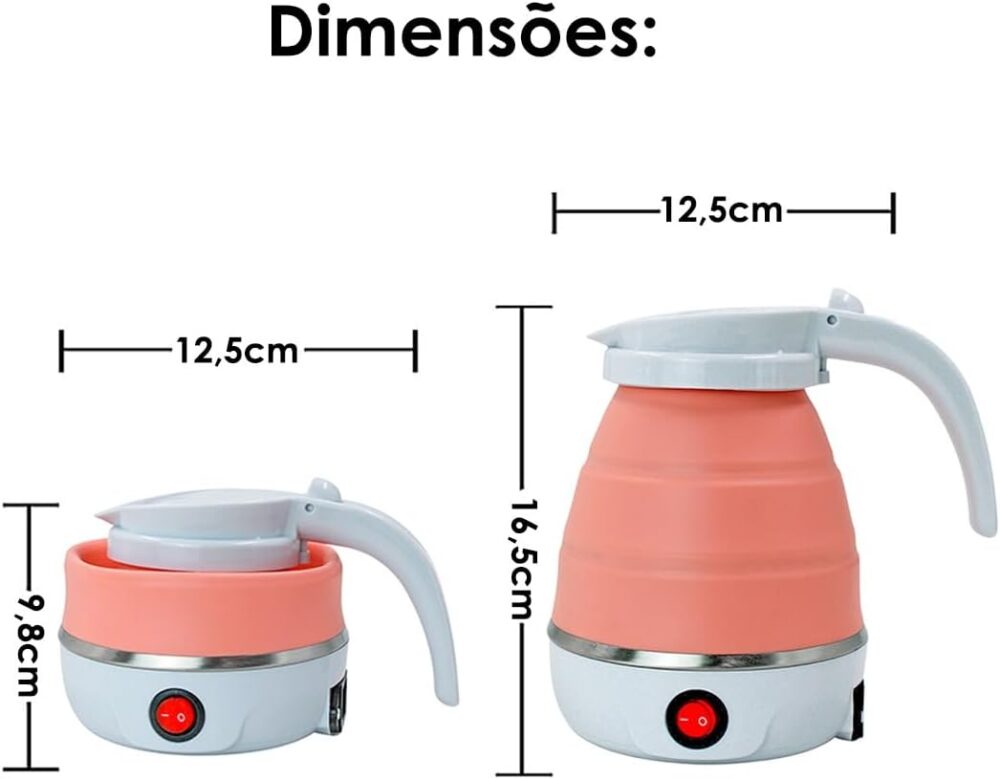 leira Eletrica Dobravel Jarra Bule Silicone 600W 110v 600ml ... - Image 2