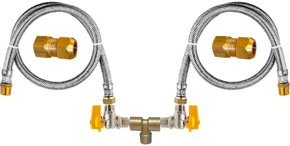 Kit Duplo 1,2m Instalação Gás Encanado Fogão Forno Cooktop