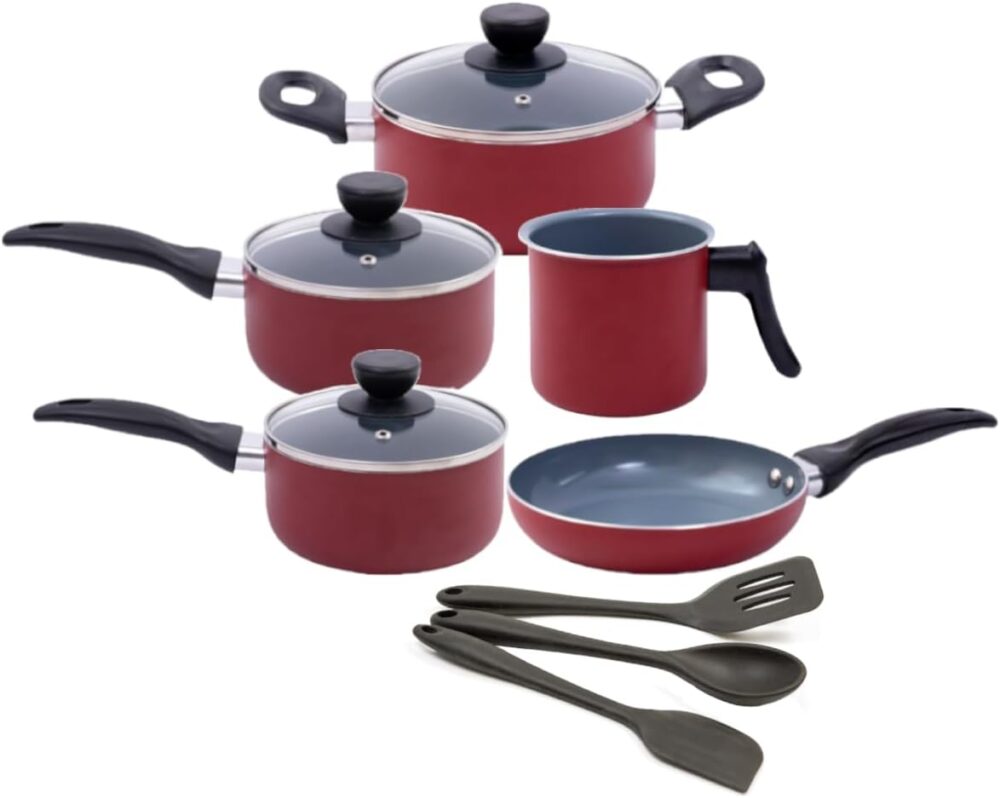 Oikos - Kit 5 Panelas Antiaderentes com Utensílios de Silico...