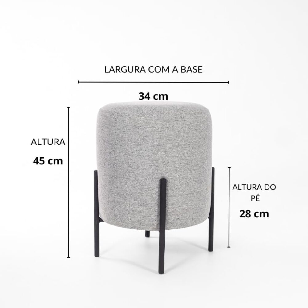 Decorativo Luxo Tecido em Linho Banqueta Redondo，Apropriado ... - Image 2