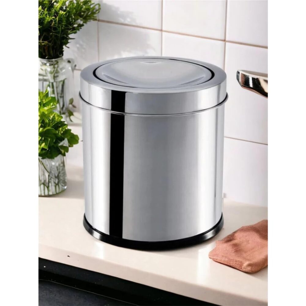 Lixeira Cesto de Lixo Inox Pia Bancada 3 Litros Tampa Bascul... - Image 2