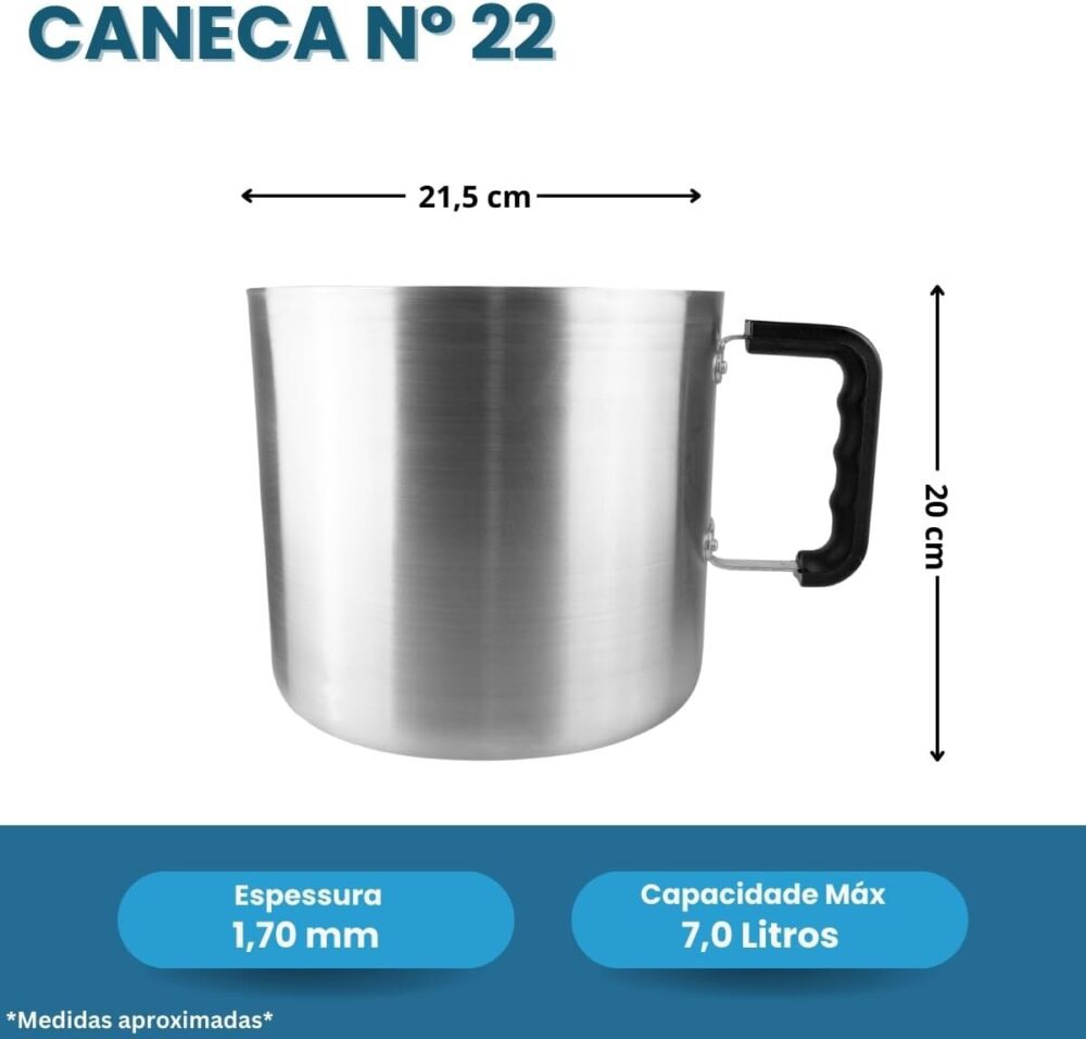 Caneca Grande Canecão Hotel Leiteira Caneco Nº 22 Alumínio C... - Image 3