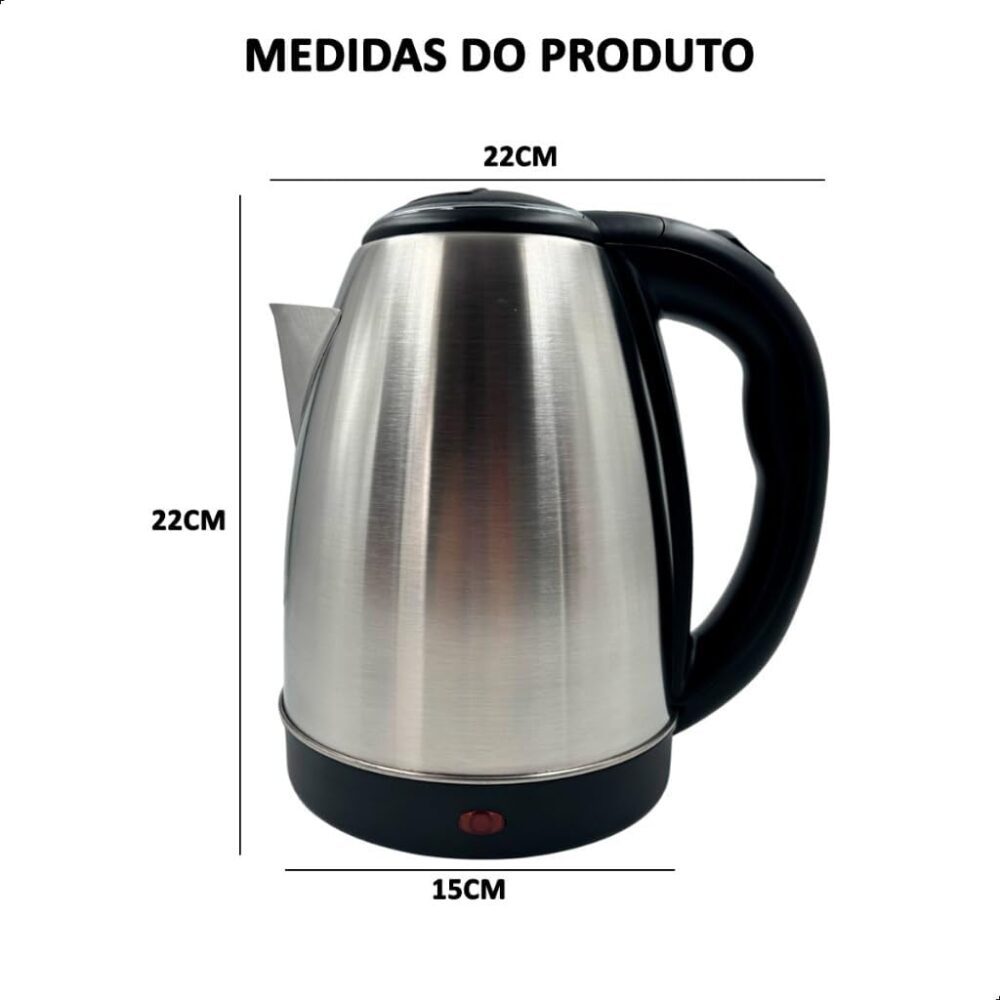 Chaleira Elétrica Inox Portátil 1,8l Jarra Térmica Esquenta ... - Image 2