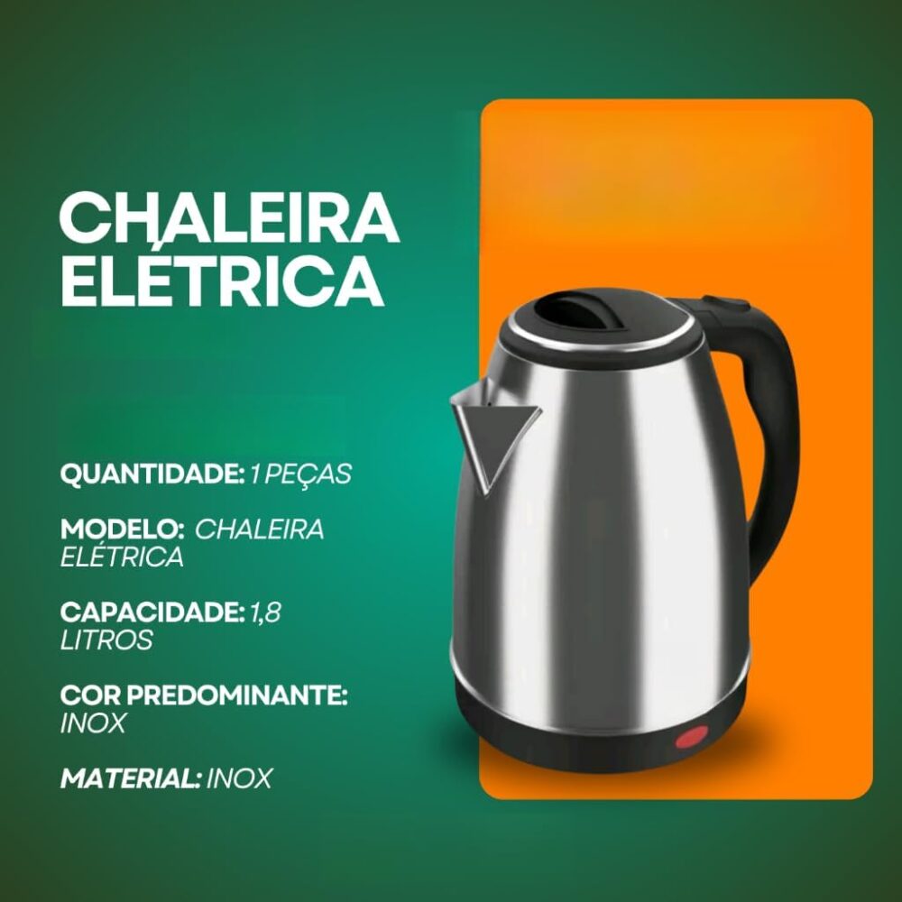 Chaleira Elétrica Térmica Inox 1.8 Litros Com Tampa(i-1 un) - Image 2