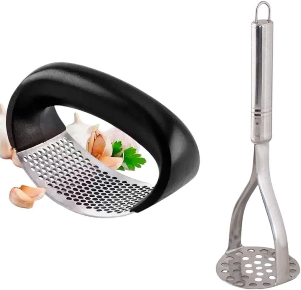 Amassador de Batatas e Espremedor de Alho Aço Inox Manual ki...