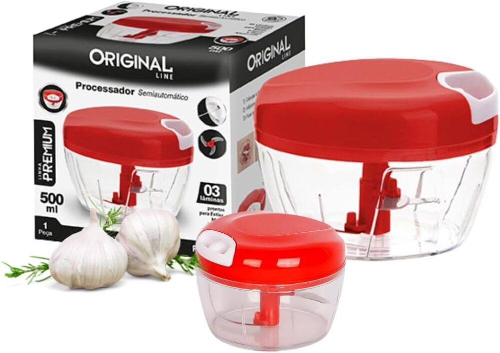 KIT Dois Processador de Alimentos Manual (500ml e 170ml) Ide...