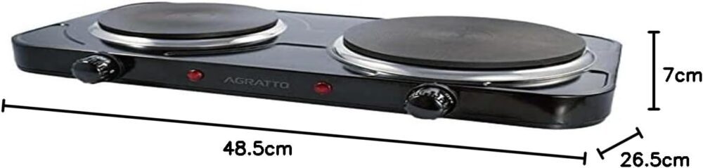 Agratto Fogão eletrico de mesa 2 pratos FMP-01 preto 127V 25... - Image 2